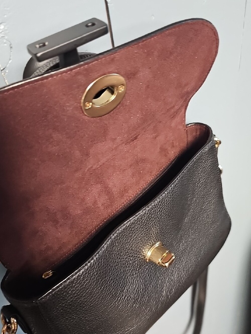 Coach Black Pebbled Leather Crossbody with Gold Hardware - Picture 5 of 5